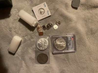 Silver coins and silver eagles