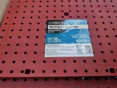 Red pegboard