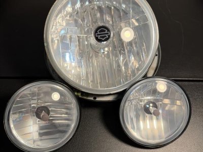 Harley Davidson Stock Headlight And Fog Lights 